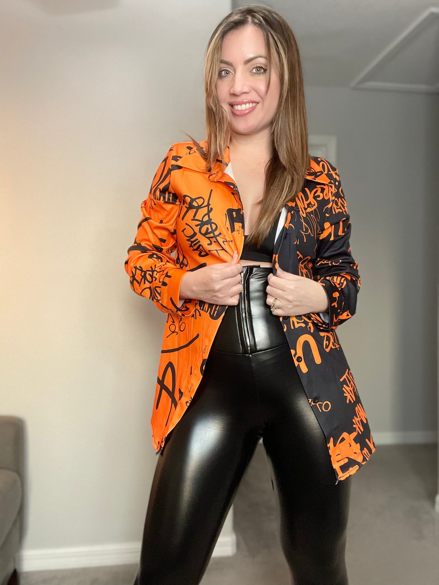 HIGH WAISTED LEGGINGS WITH FRONT ZIPPER